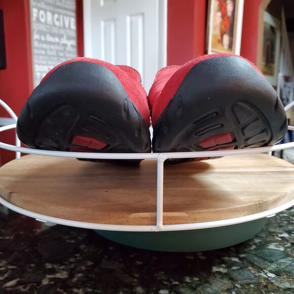 Lands End Women's All Weather Red Suede Leather Slip On Moc Shoes Size 8.5 B - Picture 5 of 16